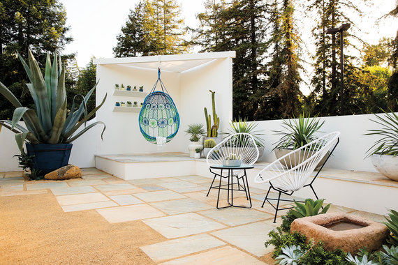 Desert inspired courtyard with permeable pavers.